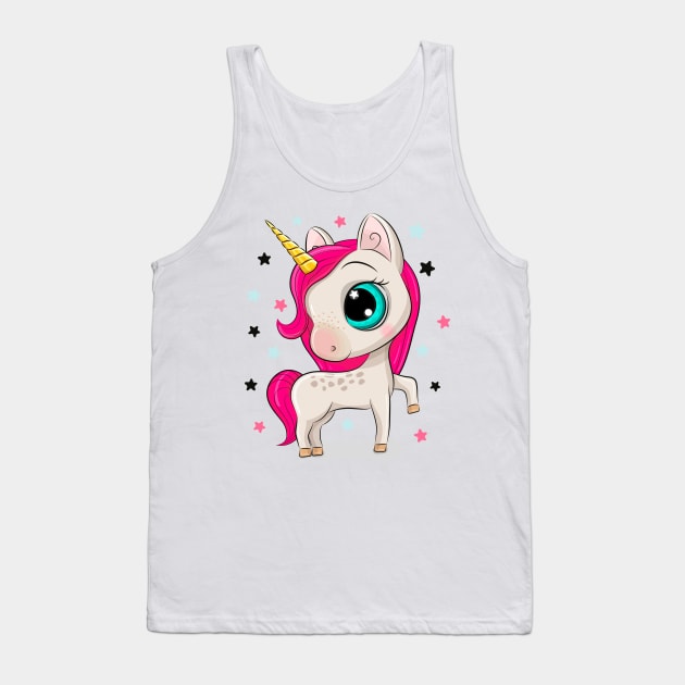 Cute Unicorn Tank Top by Reginast777